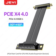 JEYI PCIe 4.0 X4 Riser Cable 90°-180° Angle PCIe Extension Cable For Mining Rig Card Network Card Ca