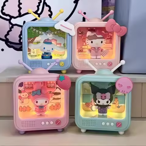 Sanrio TV Nightlight Blind Box Handmade Luminous Ornament Hello Kitty Kurumi Cinnamoroll My Melody