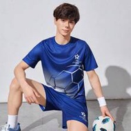 Teen Boy Hobbies Soccer Patterned Round Neck Short Sleeve T-Shirt And Shorts Two-Piece Set For Leisu