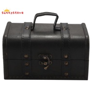 Retro Treasure Chest Vintage Wooden Storage Box Antique Style Jewelry Organizer for Wardrobe Jewelry