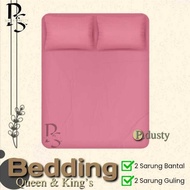 PLAIN PINK DUSTY AESTHETIC BED SHEET SINGLE QUEEN & KING'S SIZE BED SHEET 90X200/100X200/120X200/160