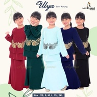 Baju Kurung Raya Lace Ulya Sedondon Budak - Baby Blue/Black/Teal Green/Maroon/Navy Blue (Size XS-2XL)