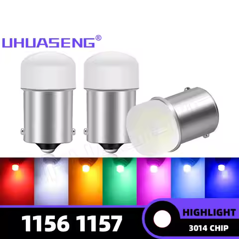 UHUASENG 2PCS 12V 24V 1156 Led Strobe 1157 Flash Red BA15S BAY15D Car Light P21W P21/5W R5W Bulb Bra