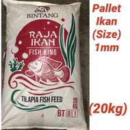 Makanan Ikan Talapia 20kg (Raja Ikan BT-01)dan Ikan Air Tawar Size 1mm (Sesuai untuk Anak Ikan).....