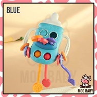 ⭐Moo Baby Pull String Toy Milk Bottle Rattle Toys for Baby Finger Toy Baby Toys 6 Months 12month Mot