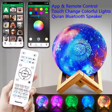 Bluetooth Speaker Portable Quran Islam Arab Azan Muslim Koran Bright Night Light Holy Lamp Ramadan I