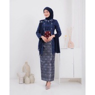 Set Couple Batik Sarimbit Navy Couple Batik Kerja Navy Couple blouse Anak Remaja Navy Couple Kebay