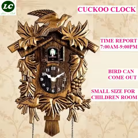 14inch Cuckoo Clock Living Room Wall Clock Bird Cuckoo Alarm Clock Wall-watch Children Unicorn Decor