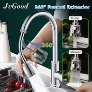 JvGood Faucet Flexible 360° Degrees Faucet Extender Sprayer Aerator Kitchen Sink Water Faucet Adaptor Tap Spray Head Attachment Anti -Splash Tap Booster Water Saving Tap with Hose 2 Modes