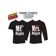 TSHIRT COUPLE MR RIGHT VS MRS ALWAYS RIGHT-BLACK COLOR (SIZE XS HINGGA 5XL)