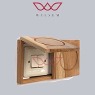 Aesthetic teak wood switch frame