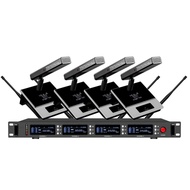 4 Channel UHF Wireless Conference Microphone System Desktop Square Microphone