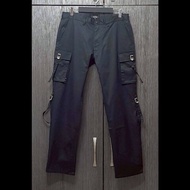 絕版BURBERRY 博柏利 BLACK LABEL 黑標 男黑色多口袋工裝彈性休閒長褲79號