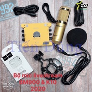 Bộ livestream sound card k10 2020 đi mic thu âm BM900 kèm tai nghe Hoco M1 - Trọn bộ mic thu âm BM90