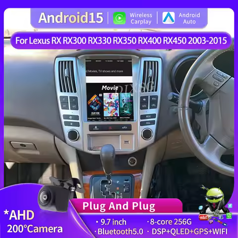 9.7" Android15 For Lexus RX RX300 RX330 RX350 RX400 RX450 2003-2015 Car Radio Audio Carpaly Multimed
