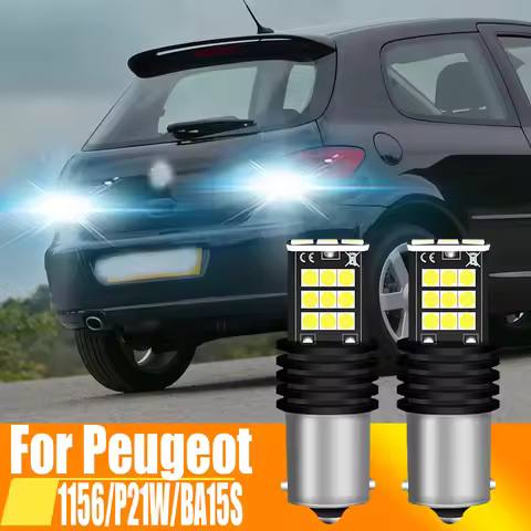 2pcs LED Reverse Light Bulb Lamp P21W BA15S 1156 For Peugeot 106 1007 206 207 2008 306 307 308 SW 40