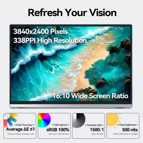 Intehill 13.4 Inch 4K Touch Screen Portable Monitor 3840*2400 500nits 100% sRGB U13ZT For XBox PS4/5