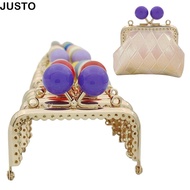 JUSTO Purse Clasp Frame, Square Candy Color Purse Frame Kiss Clasp, Metal Bag Kiss Clasp Lock