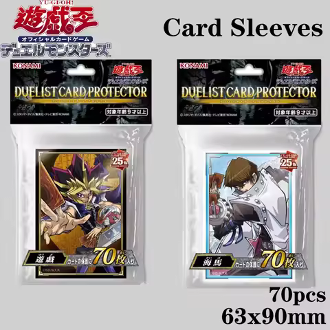 70pcs Official Yu-Gi-Oh! 25th Anniversary Duelist Card Sleeves 63x90mm Yugi Kaiba Collection Protect