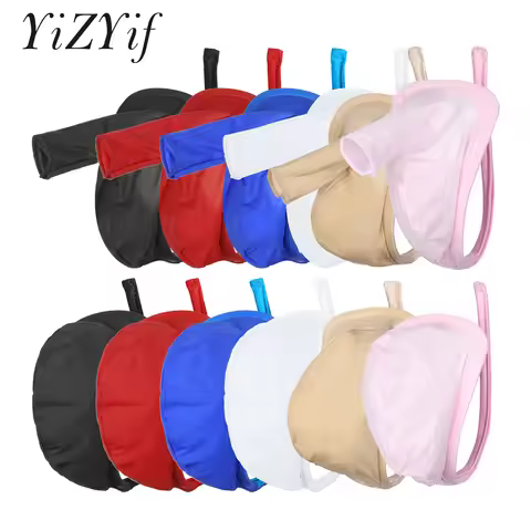 Thongs Men Lingerie Glossy Bulge Pouch C-String Thong Briefs Underwear Swimwear Swimsuit Panties Inv