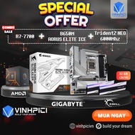 AMD COMBO Computer Set (R7 7700 + B650M AORUS ELITE AX ICE + Trident Z5 NEO White 6000MHz 32GB 16GBx