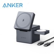 【With Charger】Anker MagSafe Charger Stand 3-in-1 Cube with MagSafe 15W Max Fast Charging Stand Folda