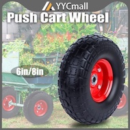 Heavy Duty Pushcart Rubber Steel Body Wheel - 6/8 Inch