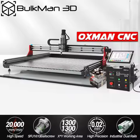 BulkMan3D OXMAN 4-Axis CNC Engraver with DDCSV4.1 UC300 Offline Mach3 Control Box Precise DIY Router