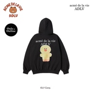 ADLV [acme de la vie] Basic Logo With Sally Line Friends Hoodie Zip Up Black 50042SLFHDU_S6BKXX