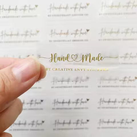 50pcs Custom Gold Foil Clear Wedding Thank You Stickers Personalized Name Corporate Thank You Sticke