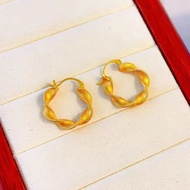 916 Gold Budget Stud Earrings/  Wave Mobius Earrings /Twist Wave Earrings gold 916