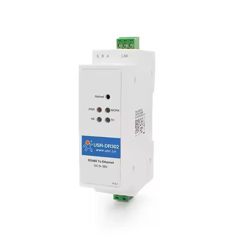 Din Rail RS485 to Ethernet Converters USR-DR302 Compact Ethernet Serial Servers Modbus RTU to TCP