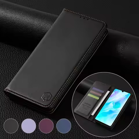 Wallet Skin Friendly Strong Magnetic Card Slot Flip Leather Case For Huawei P20 P30 Lite P40 Lite P 