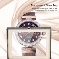 Luxury 20 Slot Watch Box Organizer Glass Top PU Leather Watch Display Case Jewelry Storage Cabinet