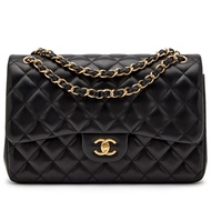 Chanel Black Quilted Lambskin Jumbo Double Flap Bag Gold Hardware, 2012