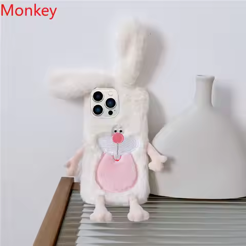 3D Cute Soft Fluffy Rabbit Ears Warm Fur Case For Huawei Mate 20 Lite 10 P50 P40 P30 P20 Nova 9 2I 3