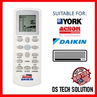 [M'SIA STOCK] AIR COND AIR CONDITIONER REMOTE CONTROL REPLACEMENT FOR DAIKIN ACSON YORK