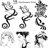 Anime Tokyo Revengers Tattoos Draken Cosplay Sticker Ken Ryuguji Waterproof Temporary Tattoo Sticker