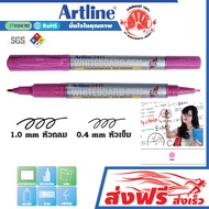 ปากกาไวท์บอร์ด 2 หัว ชุด 2 ด้าม แบบ 2 IN 1 (หัวเข็ม 0.4 – หัวกลม 1.0 มม.) สีเข้ม คมชัด ลบง่าย อาร์ทไลน์