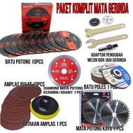 PAKET 5Pcs Mata Gerinda Pisau Potong Poles Amplas Besi Kayu Keramik 4" - Mata Pisau Gerinda Potong B