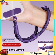 3-in-1 Adjustable Phone Lanyard Neck Strap Wrist Rope Crossbody Universal Phone Charm Handphone Stra