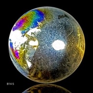 B14-5 大彩虹光 茶水晶球 隱性藍針 小型隨身 茶晶球 聚財