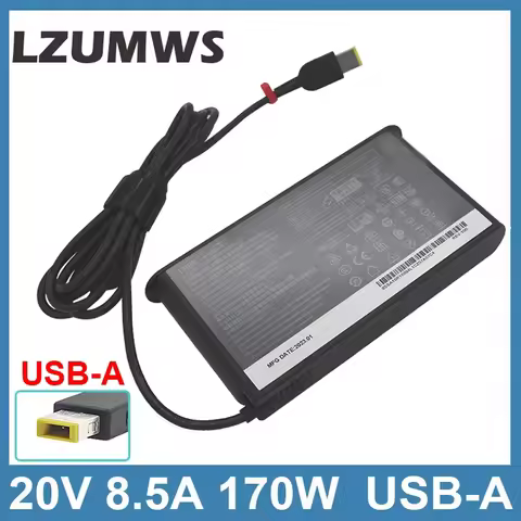 20V 8.5A 170W USB-A PIN Laptop Adapter Charge Power For Y7000 Y7000P R720-15 ADL170SLC3A W540 T540p