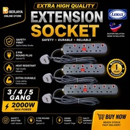 (READY STOCK) [SIRIM] LEMAX 3,4,5, GANG EXTENSION SOCKET [SIRIM PLUG TOP]2000W TRAILING SOCKET LEMAX