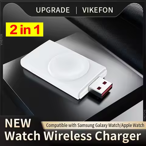 2 IN 1 Watch Wireless Charger For Apple Watch 5 6 7 8 9 Samsung Galaxy Watch 5 Pro/4/3/Active 2 USB 