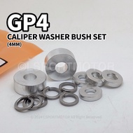 READY STOCK  GP4 CALIPER WASHER BUSH SET (4MM) M10 BUSH WASHER SPACER ALLOY ALUMINIUM KEPALA 14 SET