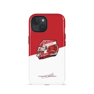 F1 No.16 Helmet Phone Case for iPhone15ProMax 14Pro 13 12 13mini Samsung S24 S22 S25 2in1 glossy har