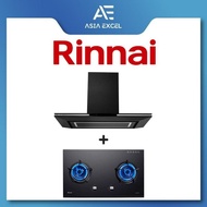 RINNAI RH-C1059-PBR 90CM CHIMNEY HOOD + RINNAI RB-72G 2 BURNER HYPER FLAME BUILT-IN GLASS HOB