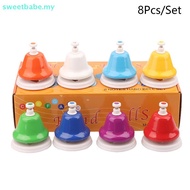 SWEETBABE Eight Tone Clock Tone Bell Desk Bells For Educational Music For Toddlers 8 Notes Colorful 