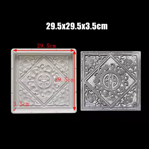 2pcs Step Stone Cement Mold Square Courtyard Paving Brick Step Stone Ceramic Tile Garden Lawn Floor 